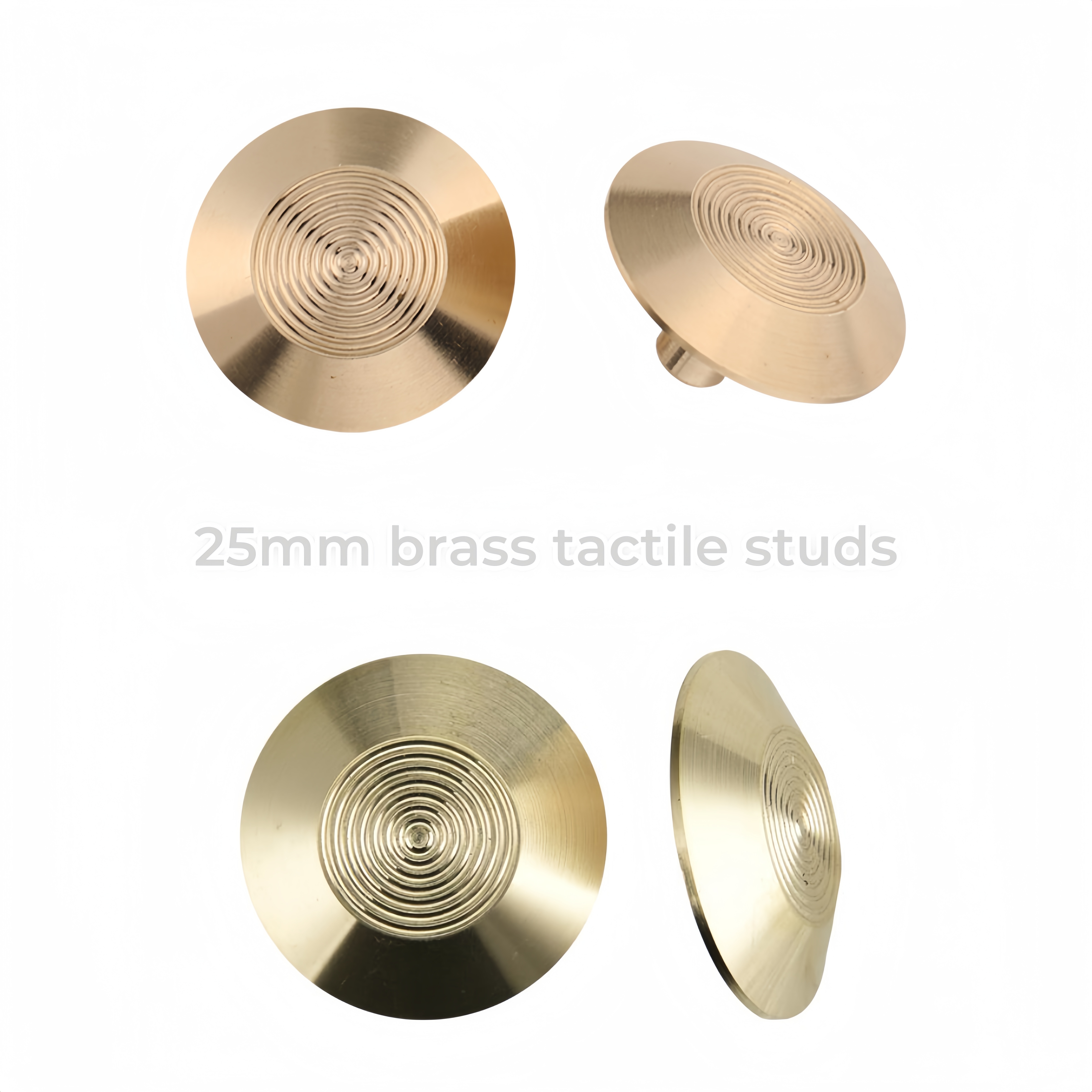 25-mm-Messing-Taktile Laufflächenindikatoren, Pflasternoppen, Punkte, Kuppeln mit kreisförmiger Oberfläche RY-DB209/261